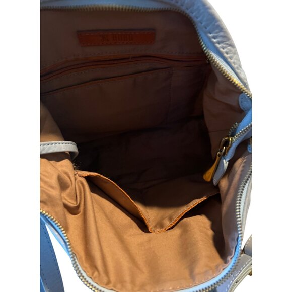 Hobo Shelia Womens Light Blue Leather Shoulder Bag With Stitch Detail - Picture 7 of 8